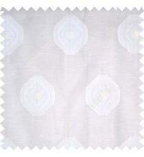 White cream color traditional designs circles texture finished polyester transparent base fabric sheer curtain